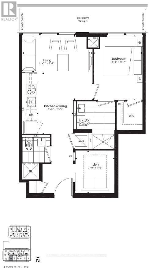 MLS® listing #29149959 for sale located at 3609-MASTER - 195 REDPATH AVENUE