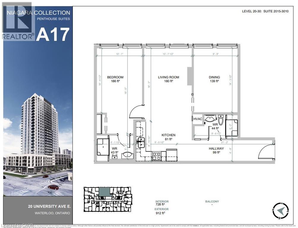 MLS® listing #29415847 for sale located at 20 UNIVERSITY Avenue E Unit# 3010