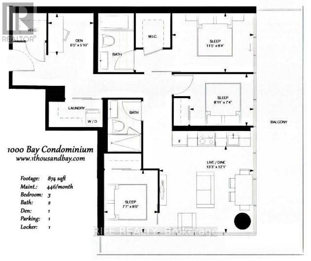 MLS® listing #29541280 for sale located at 1308  MASTER BEDROOM - 57 ST JOSEPH STREET