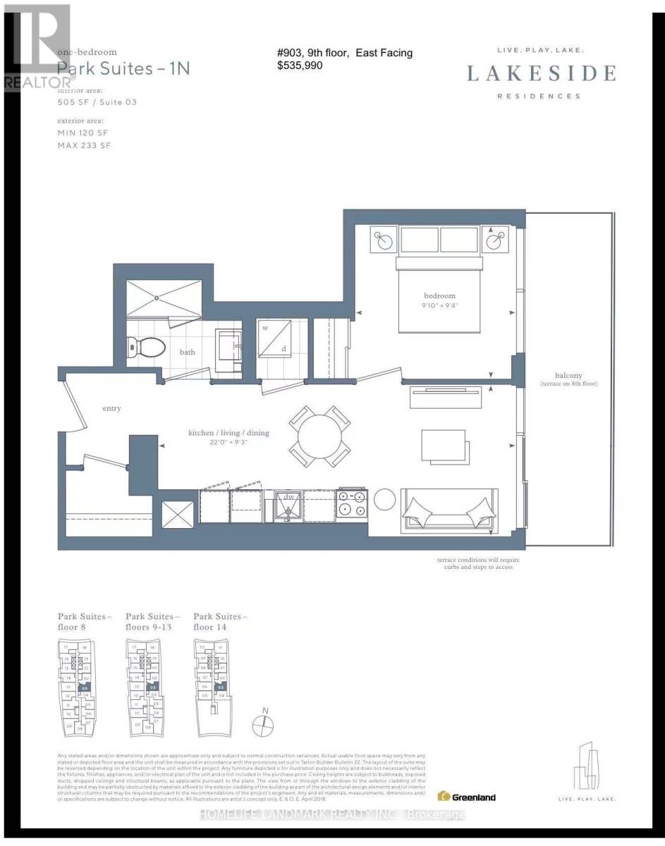 MLS® listing #30418232 for sale located at 903 - 215 LAKESHORE BOULEVARD E