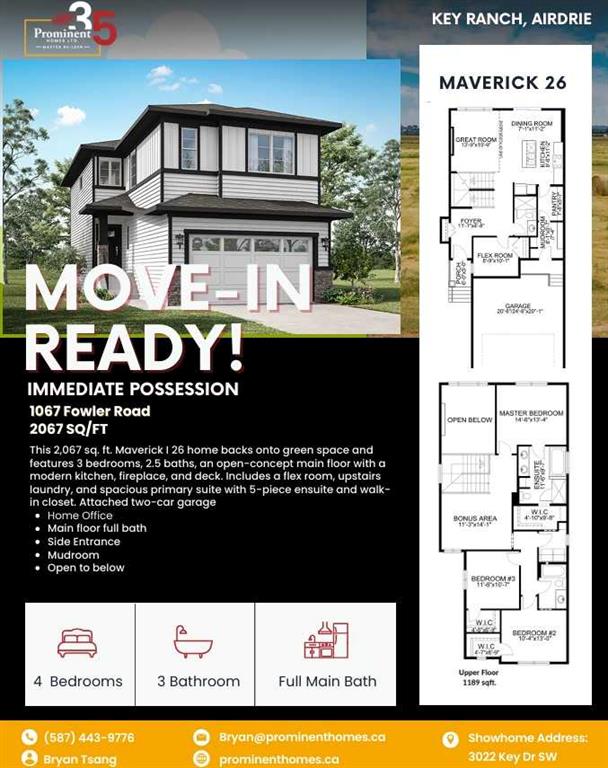 Third View of 1067 Fowler Road SW, Key Ranch, Airdrie, Alberta, T4B5T2