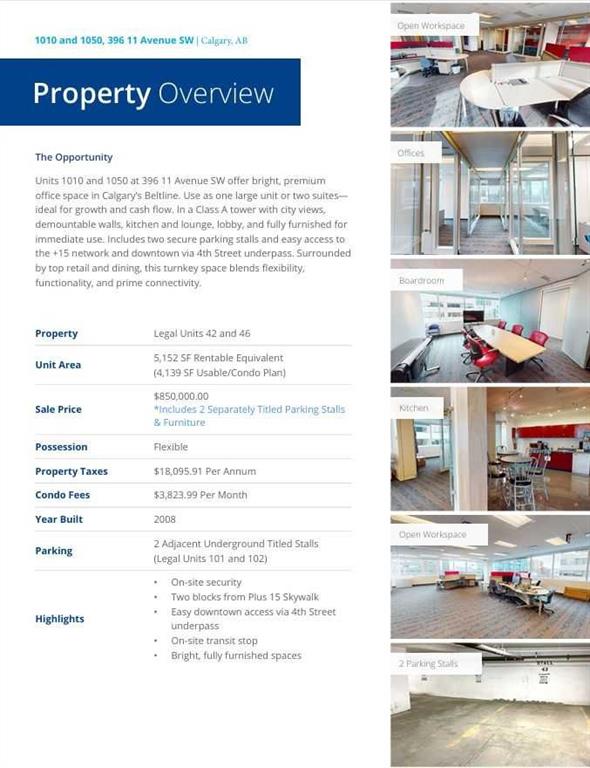 Third View of 1010 & 1050, 396 11 Avenue SW, Beltline, Calgary, Alberta, T2R 0C5