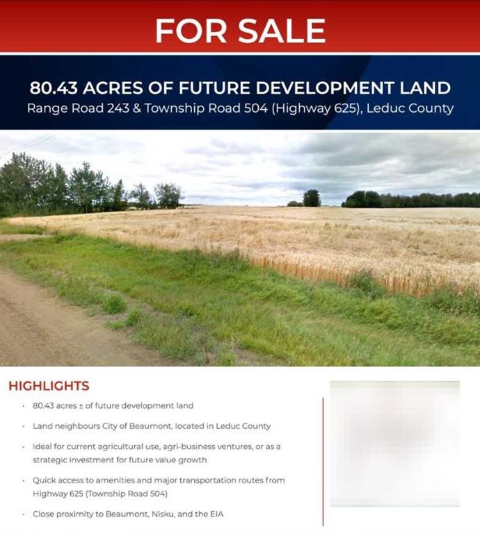  Range Road 243 and Township Road 504  , A2274170, Alberta,