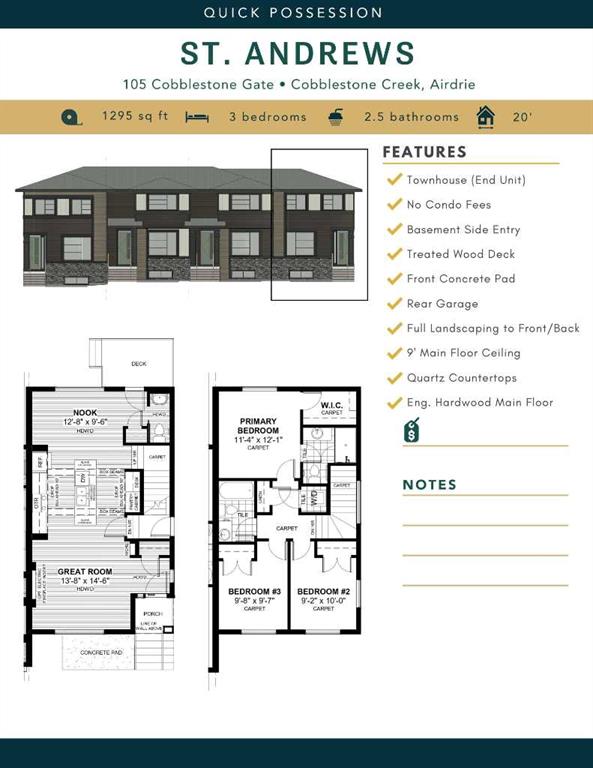 Fourth View of 105 Cobbestone Gate SW, Cobblestone Creek, Airdrie, Alberta, T4B 0R7