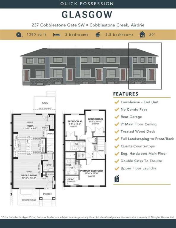 Third View of 237 Cobblestone Gate SW, Cobblestone Creek, Airdrie, Alberta, T4B 0R7