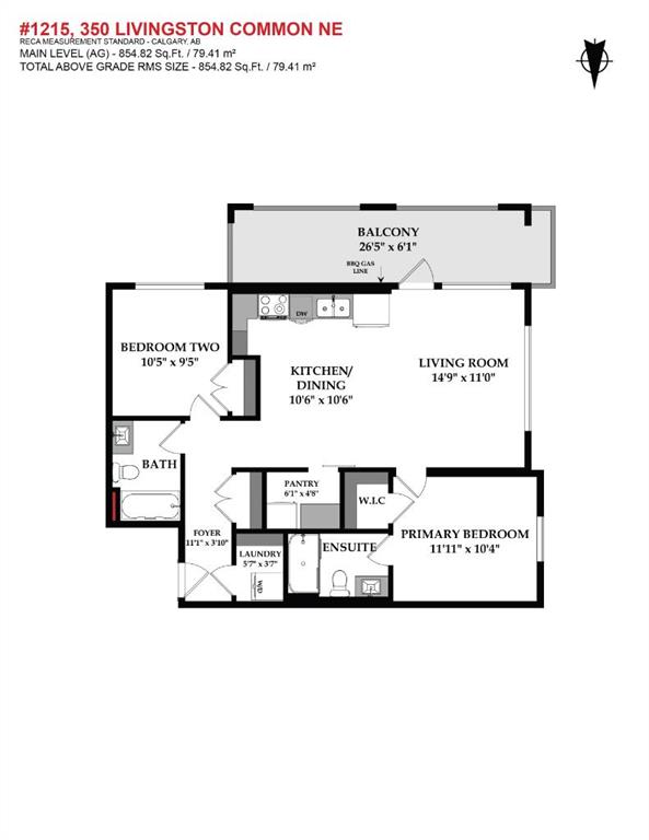 Third View of 1215, 350 Livingston Common NE, Livingston, Calgary, Alberta, T3P 1M5