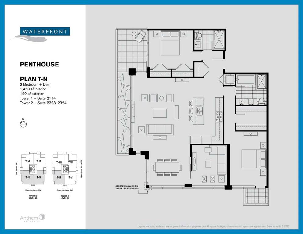 Fourth View of 2323, 222 Riverfront Avenue SW, Chinatown, Calgary, Alberta, T2P 0X2