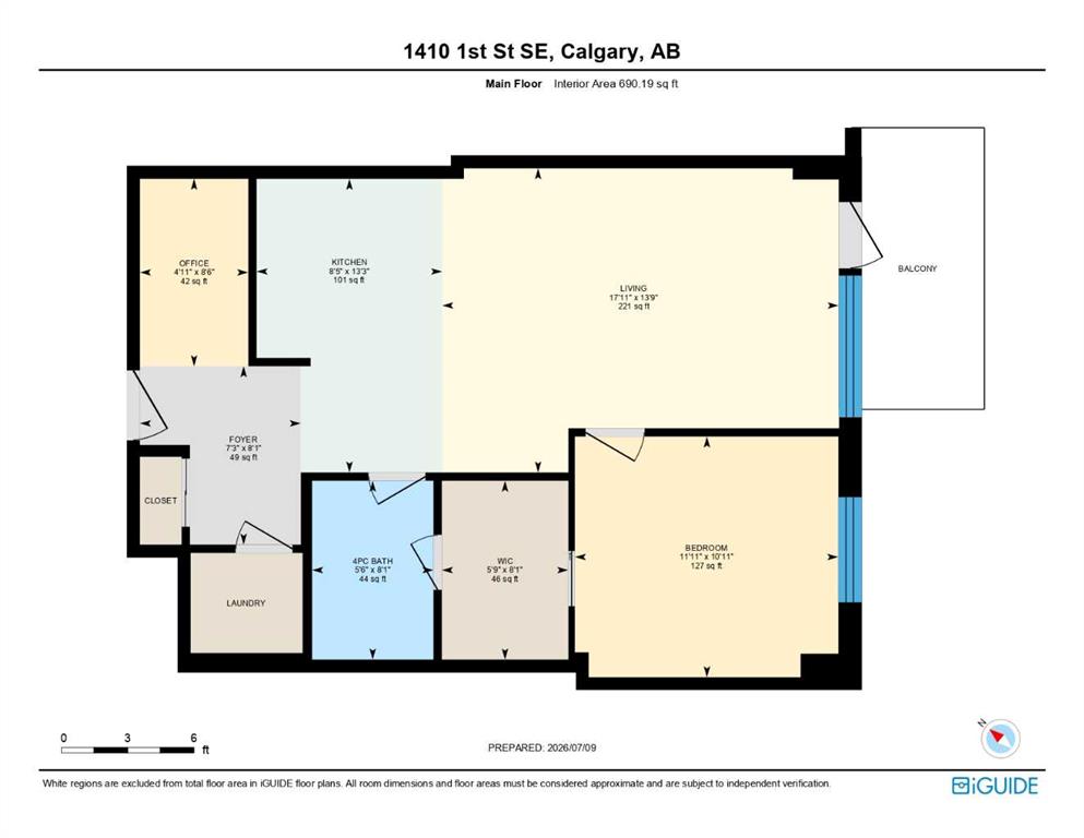 Fourth View of 1009, 1410 1 Street SE, Beltline, Calgary, Alberta, T2G 5T7