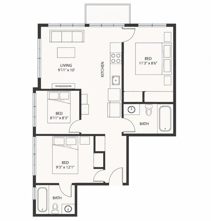 Fifth View of 713, 30 Brentwood Common NW, Brentwood, Calgary, Alberta, T3R 0N4