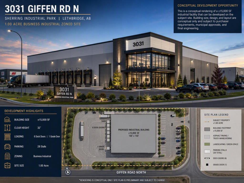 Fourth View of 3031 Giffen Road N, Sherring Industrial Park, Lethbridge, Alberta, T1H 7A1