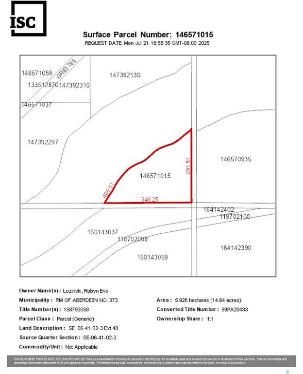 Lozinski Lot, SK013351, Saskatchewan,