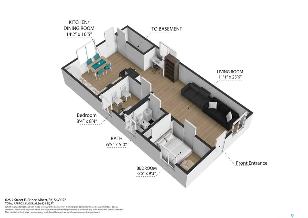 Second View of 625 7th Street E, East Flat, Prince Albert, Saskatchewan, S6V 0S7