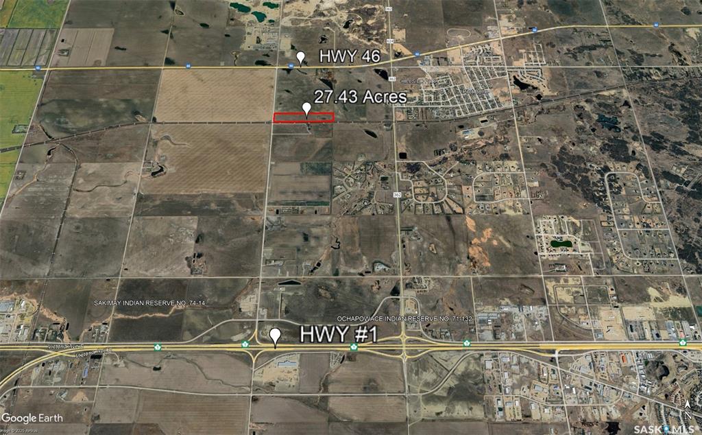Fifth View of 27.43 Acres Between Hwy 1 & 46 East of Regina, Edenwold Rm No.158, Saskatchewan, S0G 3Z0