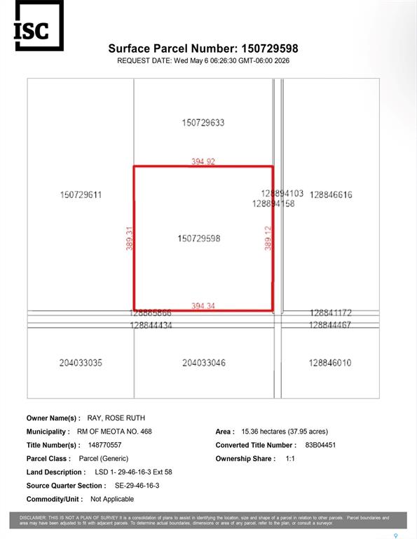 Second View of Iffley-Hatherleigh Land LSD 1-29-46-16-3 Ext 58, Meota Rm No.468, Saskatchewan, S0M 1X0