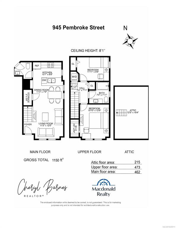 Third View of 945 Pembroke St, Osprey Mews, Victoria, BC, V8T 1J1